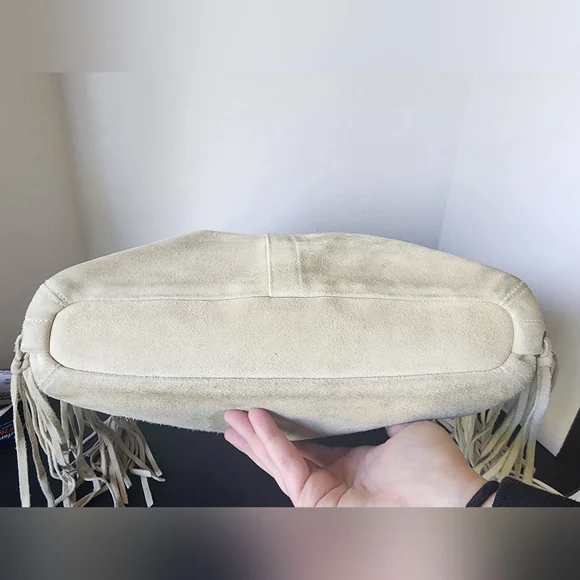 Coach Vintage Suede Fringe Hobo Bag, Whipstitch Handle, Rare, 2002, VGUC - Picture 4 of 14